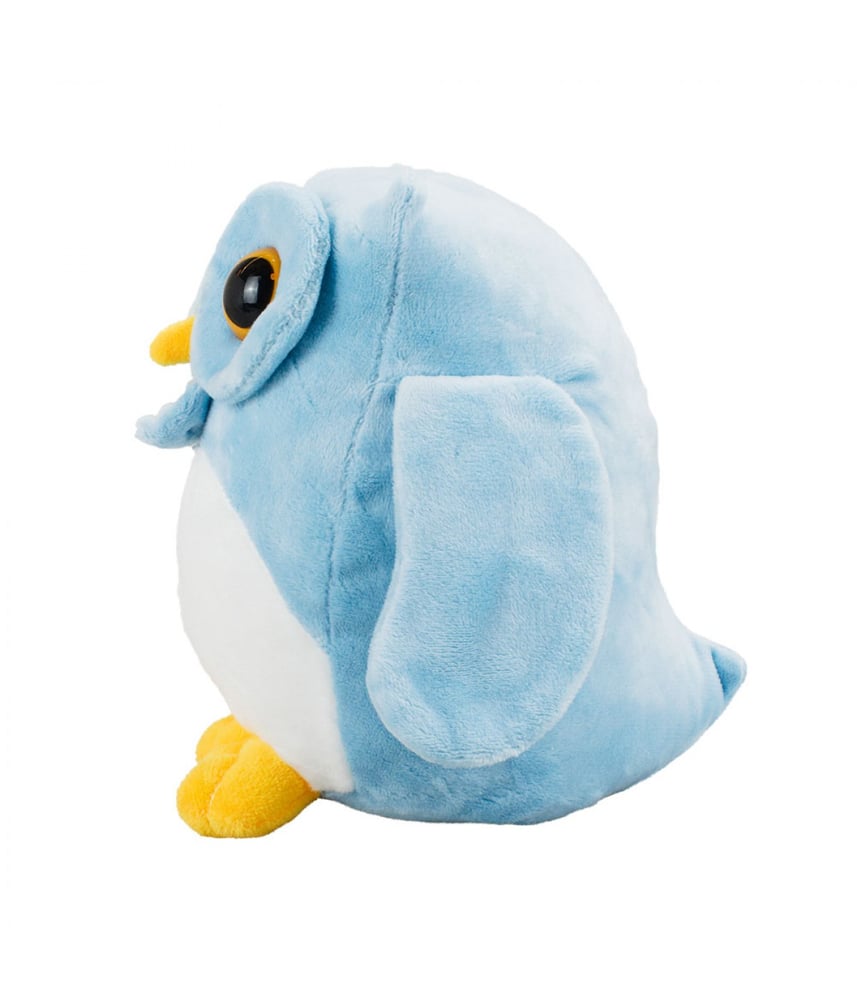 Coruja De Pelúcia Azul Olhos Grandes 18 cm 