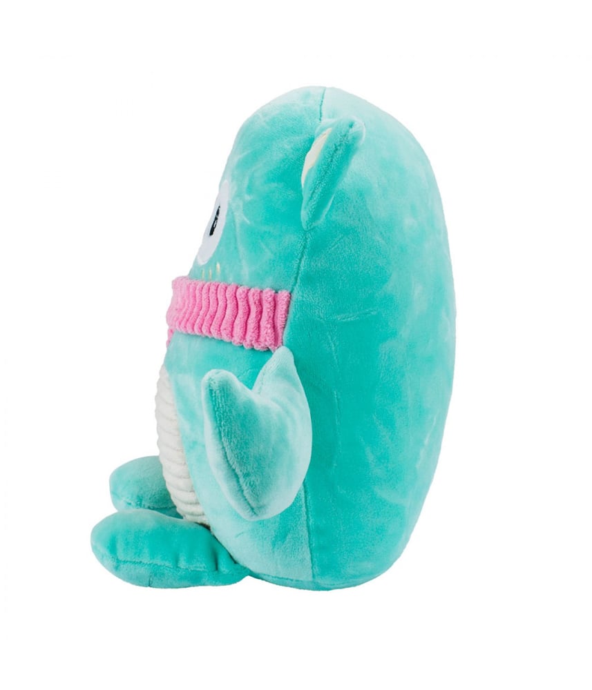 Coruja De Pelúcia Verde com Cachecol 20 cm
