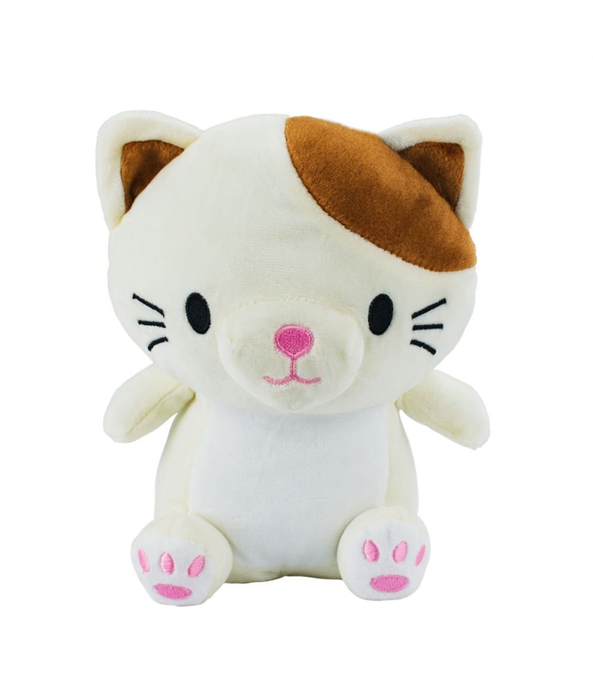 Gato De Pelúcia Creme Sentado Fofo 22 cm 