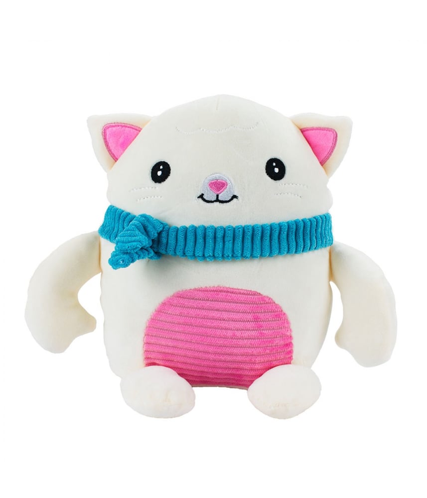 Gato De Pelúcia Creme com Cachecol 20 cm 