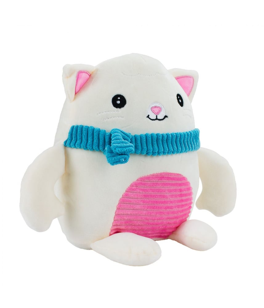 Gato De Pelúcia Creme com Cachecol 20 cm 