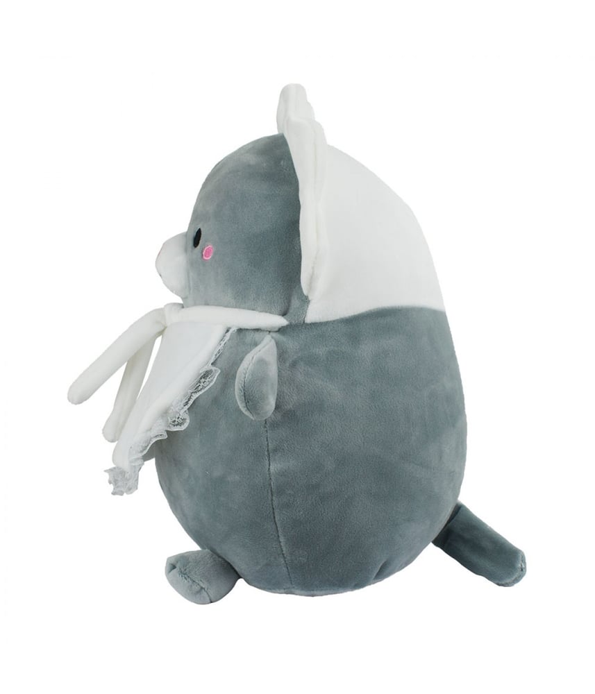 Gato De Pelúcia Cinza Vestido Faxina 27cm