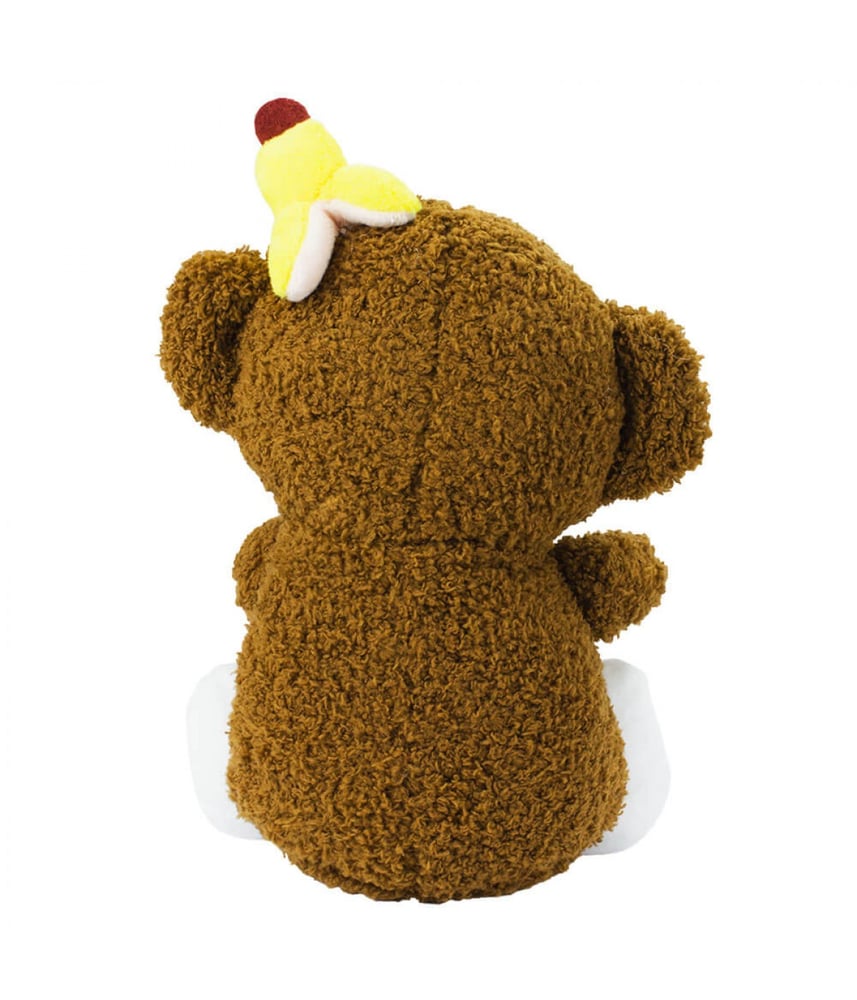 Macaco De Pelúcia Sentado Fofo Banana 22 cm