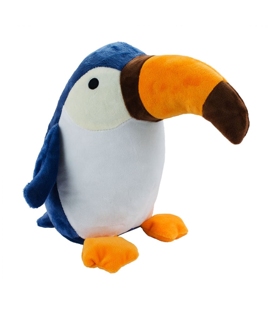 Pássaro Tucando de Pelúcia Azul Bicudo 23 cm