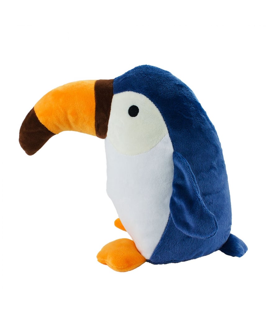 Pássaro Tucando de Pelúcia Azul Bicudo 23 cm