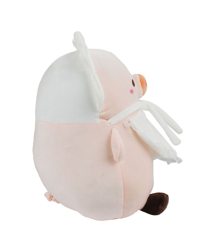 Porco De Pelúcia Rosa Vestido Faxina 27cm