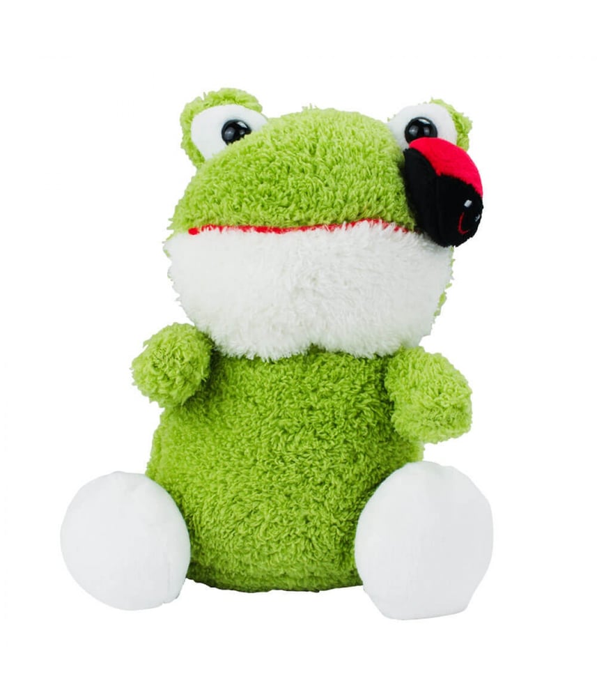 Sapo De Pelúcia Verde Sentado Joaninha 20 cm