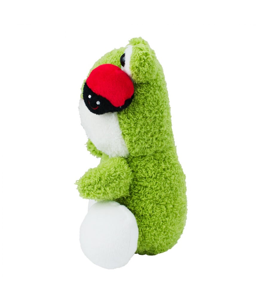 Sapo De Pelúcia Verde Sentado Joaninha 20 cm