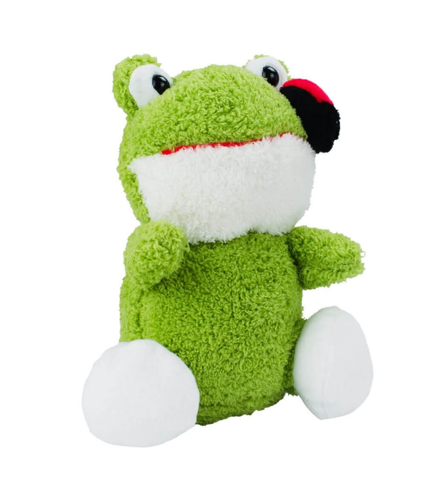 Sapo De Pelúcia Verde Sentado Joaninha 20 cm