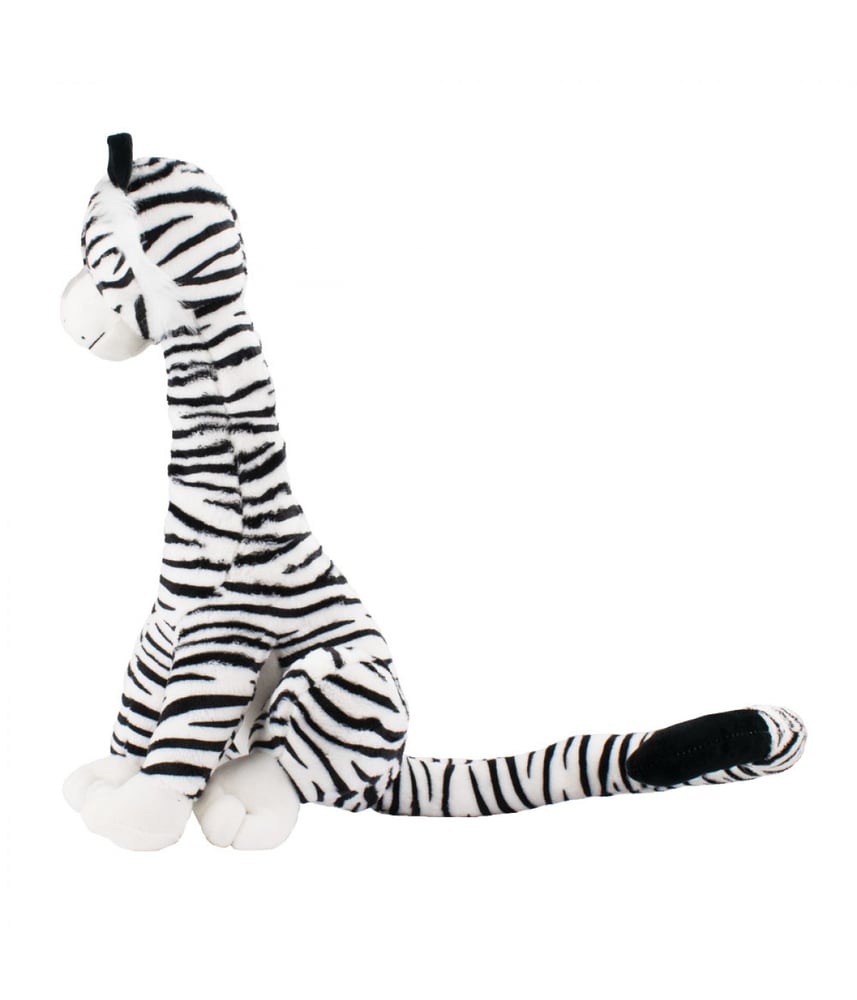 Tigre De Pelúcia Branco Sentado Cauda Longa 25 cm 