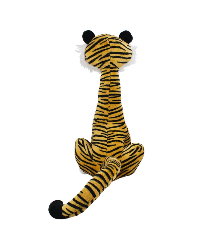 Tigre de Pelúcia Caramelo Sentado Cauda Longa 32 cm