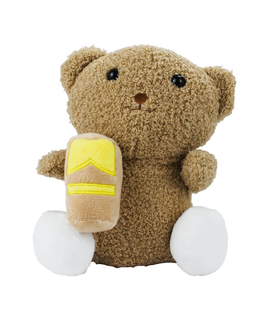 Urso De Pelúcia Sentado Com Pote Mel 20 cm