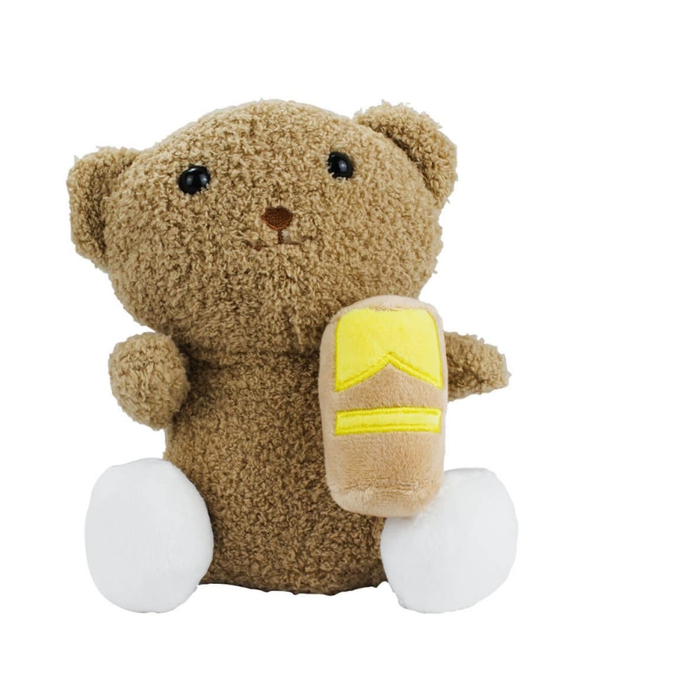 Urso De Pelúcia Sentado Com Pote Mel 20 cm