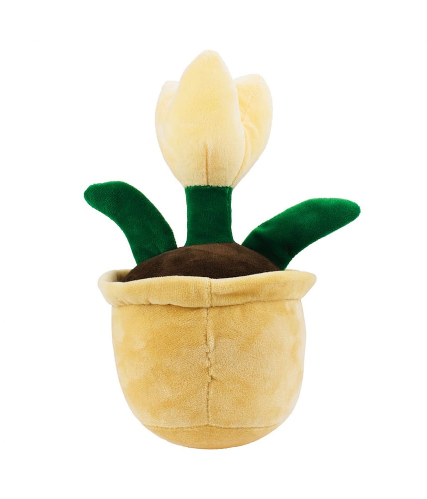 Vaso De Pelúcia Com Rosto Planta Flor Amarela 23 cm 