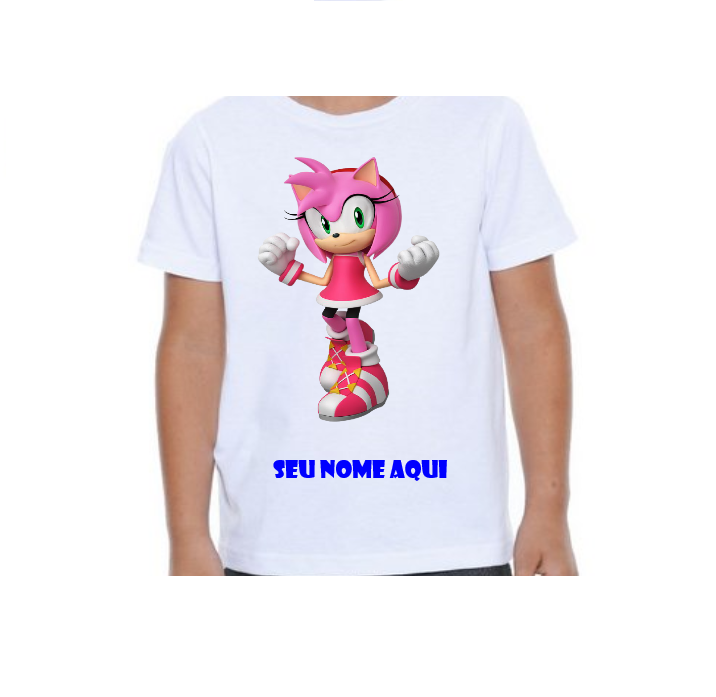 Camisa Estampada Infantil Personalizada Camiseta Turma Sonic