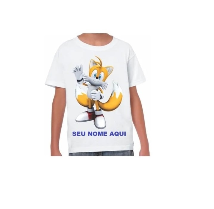 Camisa Estampada Infantil Personalizada Camiseta Turma Sonic