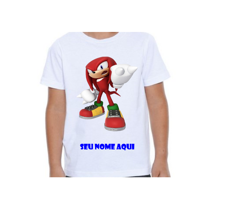 Camisa Estampada Infantil Personalizada Camiseta Turma Sonic