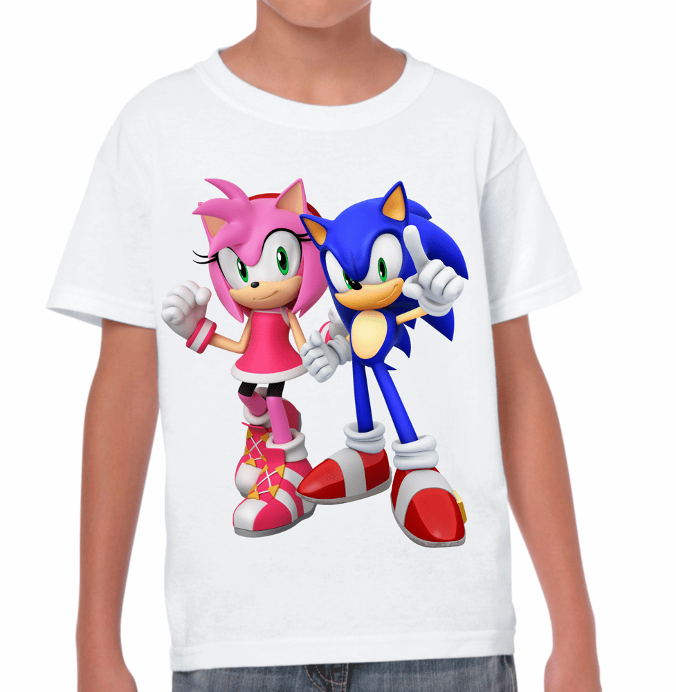 Camisa Estampada Infantil Personalizada Super Sonic O Filme