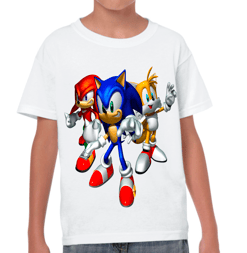 Camisa Estampada Infantil Personalizada Camiseta Turma Sonic