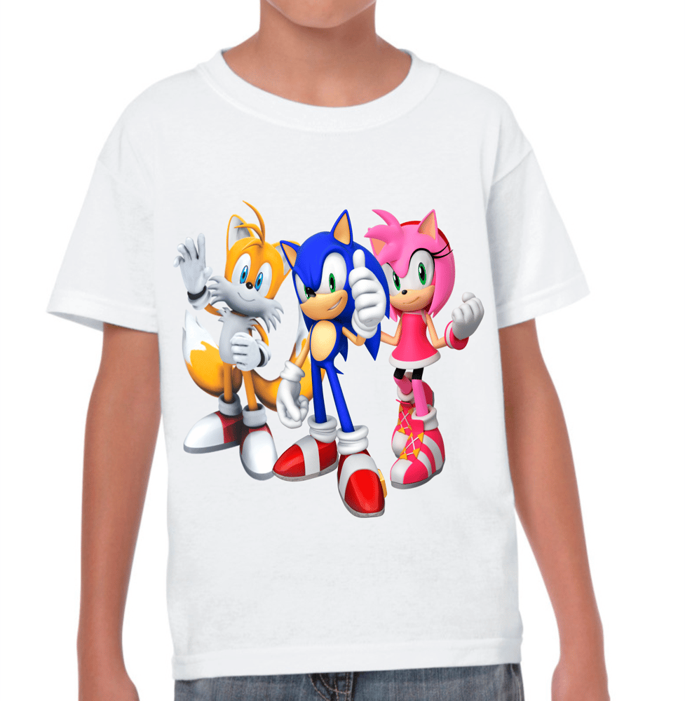 Camisa Estampada Infantil Personalizada Super Sonic O Filme