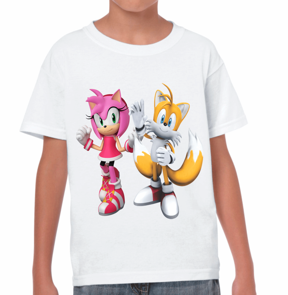 Camisa Estampada Infantil Personalizada Camiseta Turma Sonic
