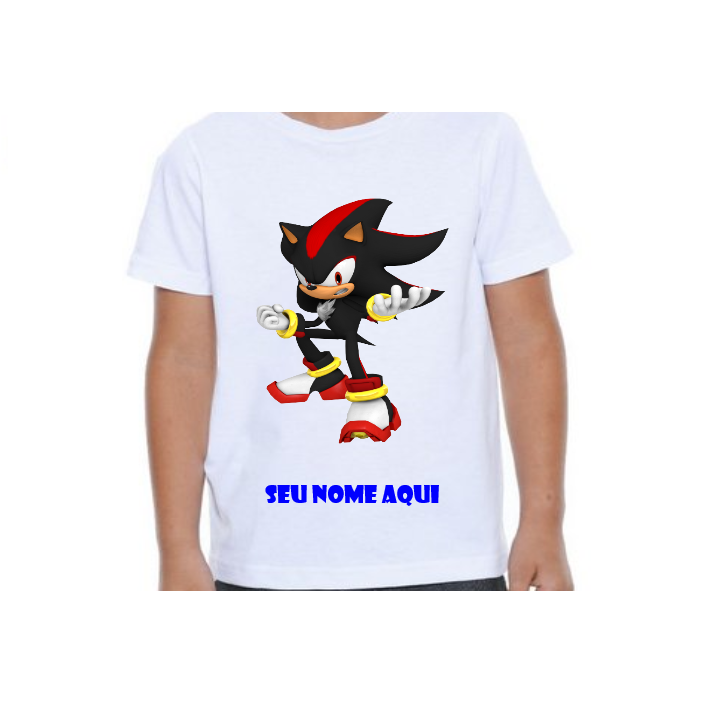 Camisa Estampada Infantil Personalizada Camiseta Turma Sonic