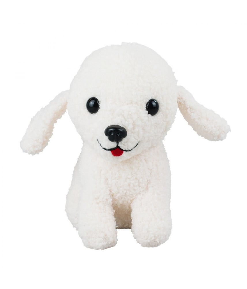 Cachorro De Pelúcia Branco Macio Sentado Fazenda 21 Cm 