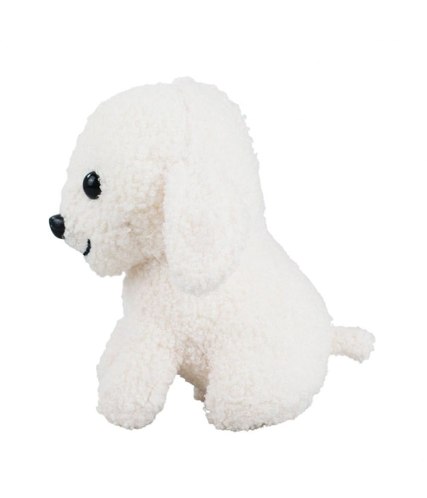 Cachorro De Pelúcia Branco Macio Sentado Fazenda 21 Cm 