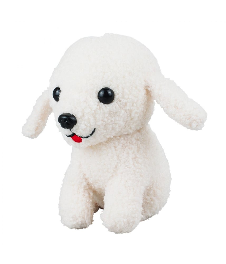 Cachorro De Pelúcia Branco Macio Sentado Fazenda 21 Cm 