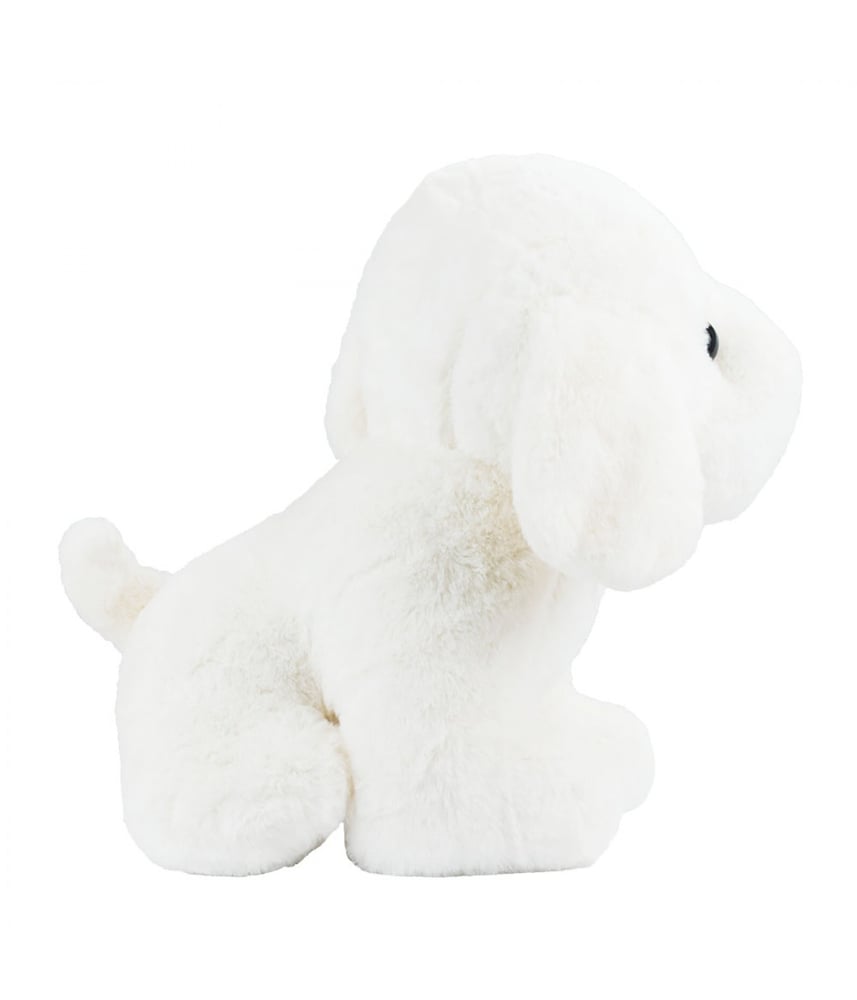 Cachorro De Pelúcia Branco Fofinho Sentado 30 Cm