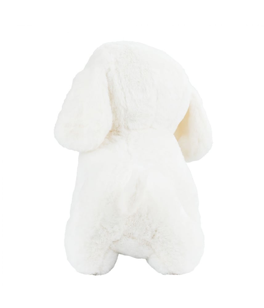 Cachorro De Pelúcia Branco Fofinho Sentado 30 Cm