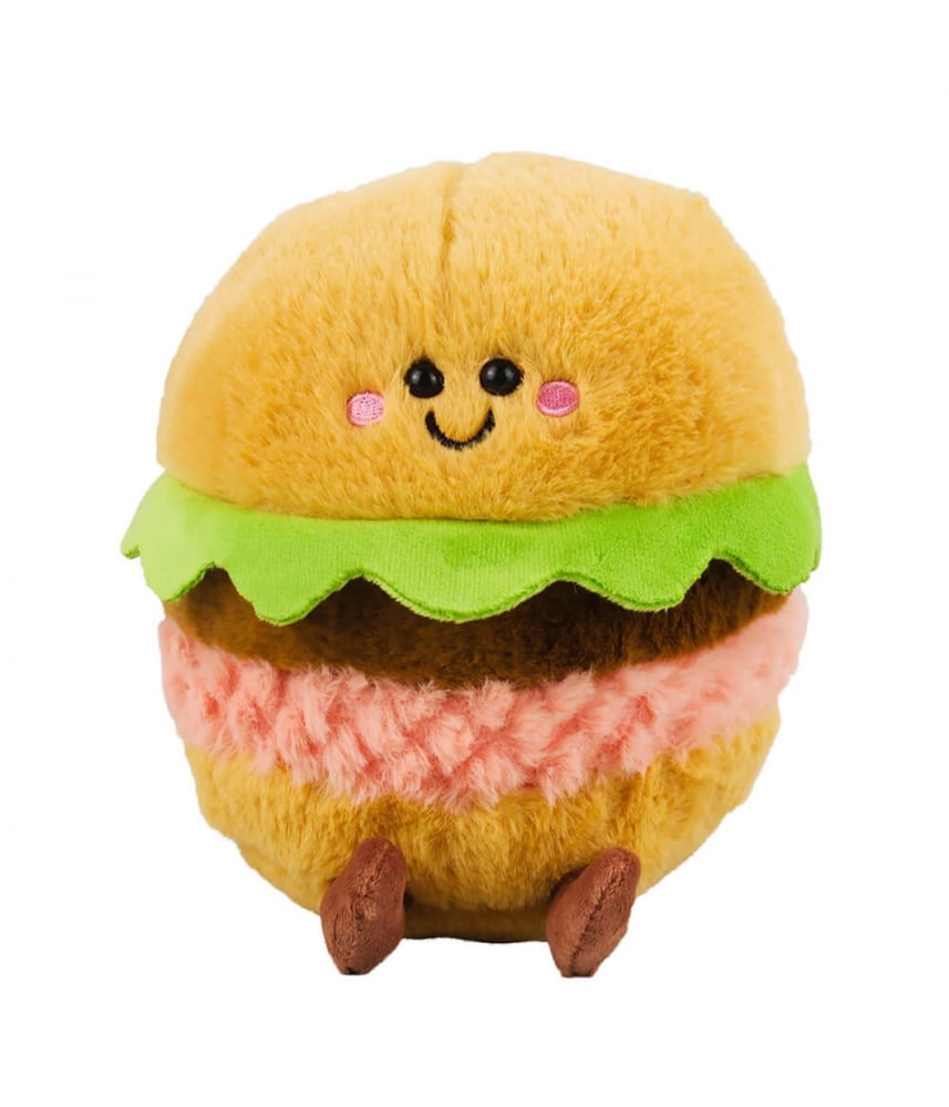 Hamburger De Pelúcia Com Rosto Presente 18 Cm 