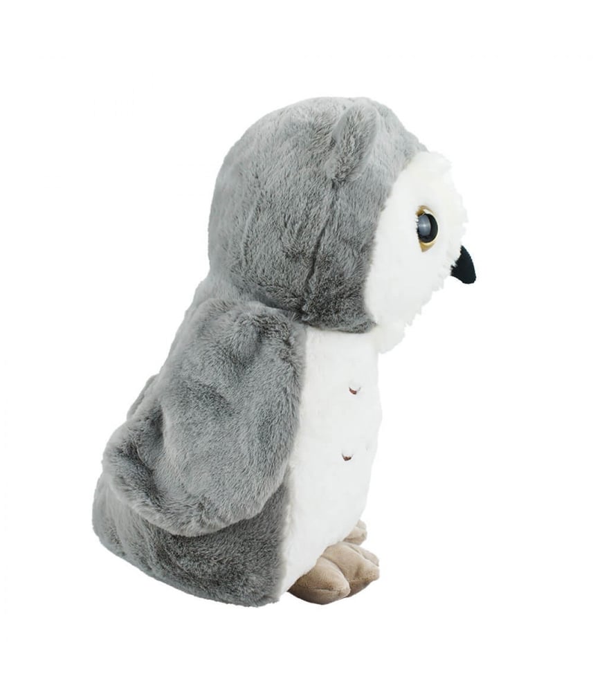 Coruja De Pelúcia Cinza Safari Em Pé 23 Cm