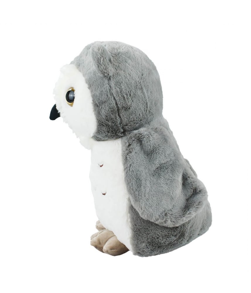 Coruja De Pelúcia Cinza Safari Em Pé 23 Cm