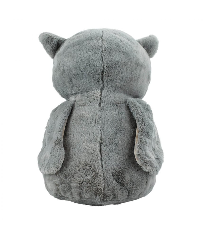 Coruja De Pelúcia Cinza Safari Em Pé 23 Cm