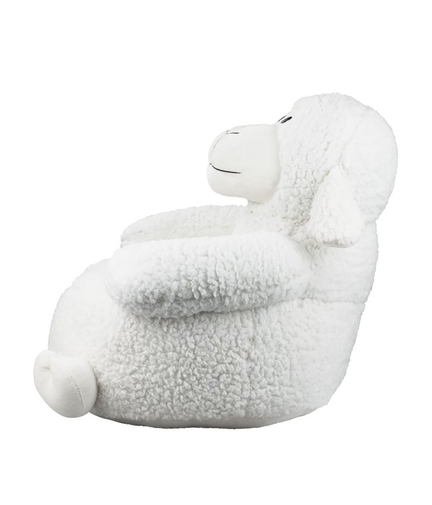 Puff De Pelúcia Ovelha Branca Fazenda 40x45cm