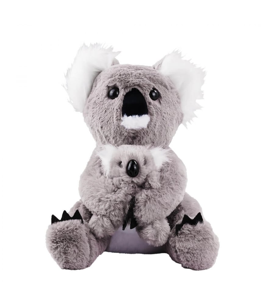 Coala De Peúcia Cinza Mãe e Filhote Safari 25 cm 