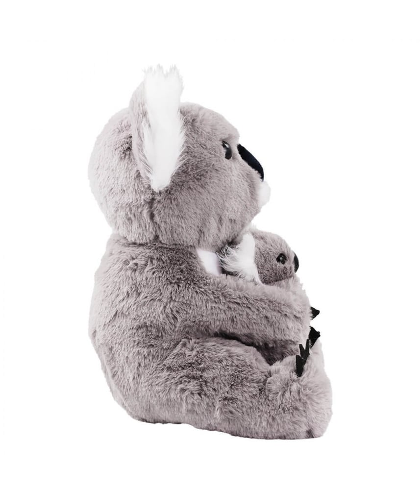 Coala De Peúcia Cinza Mãe e Filhote Safari 25 cm 