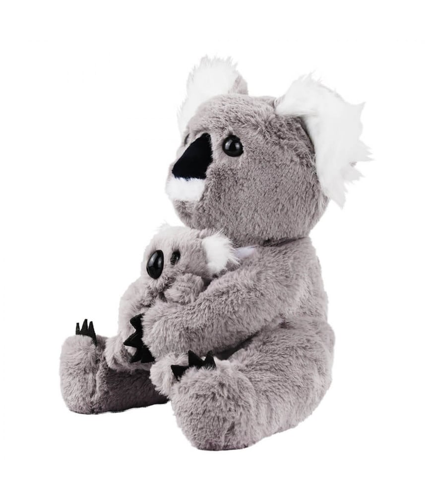 Coala De Peúcia Cinza Mãe e Filhote Safari 25 cm 
