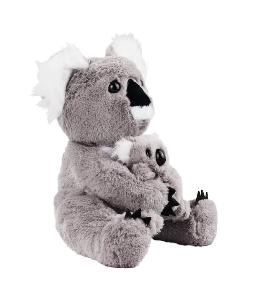 Coala De Peúcia Cinza Mãe e Filhote Safari 25 cm 