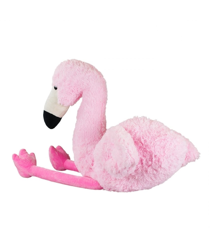 Flamingo De Pelúcia Rosa Safari Em Pé 54 Cm
