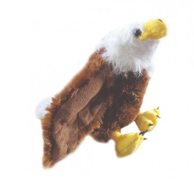 Águia De Pelúcia Real Marrom E Branca safari 25 Cm