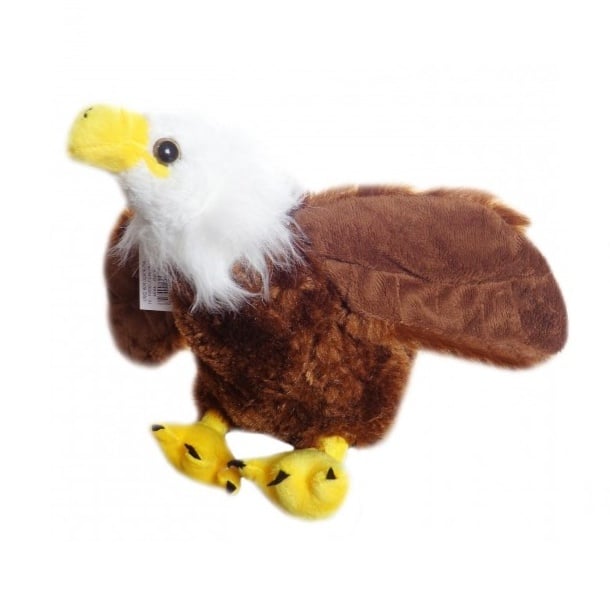 Águia De Pelúcia Real Marrom E Branca safari 25 Cm