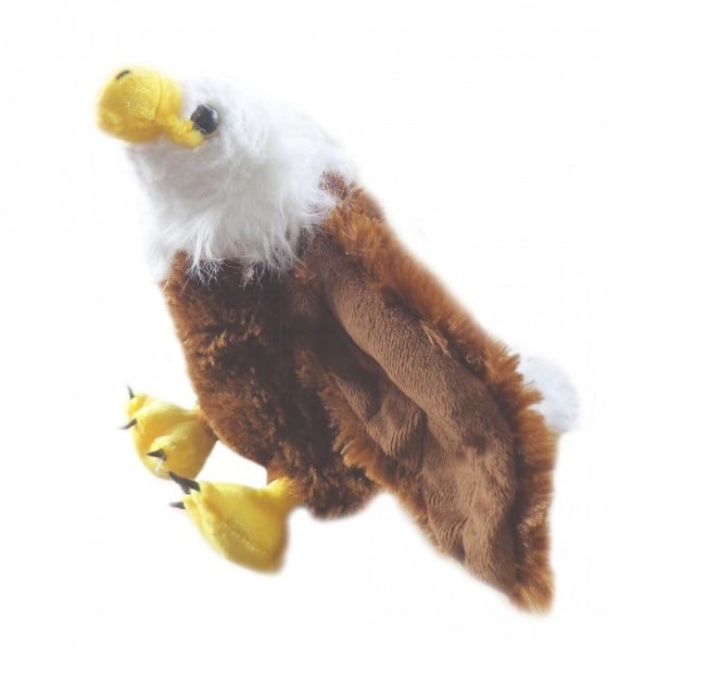Águia De Pelúcia Real Marrom E Branca safari 25 Cm