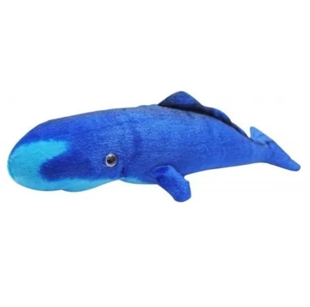 Baleia Cachalote De Pelúcia Real Azul Oceano 40 Cm 