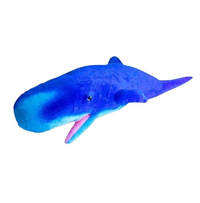 Baleia Cachalote De Pelúcia Real Azul 80 Cm Oceano