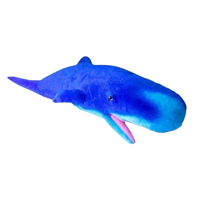 Baleia Cachalote De Pelúcia Real Azul 80 Cm Oceano