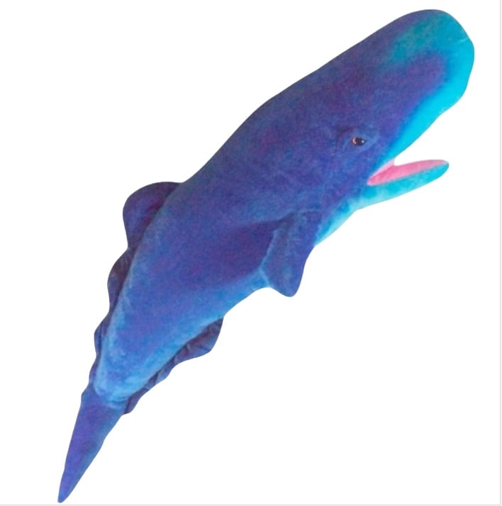 Baleia Cachalote De Pelúcia Real Azul 80 Cm Oceano