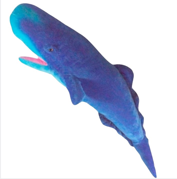 Baleia Cachalote De Pelúcia Real Azul 80 Cm Oceano