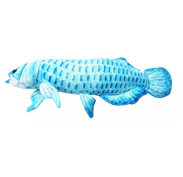 Peixe Carpa De Pelúcia Realista Azul Pesqueiro 59 Cm